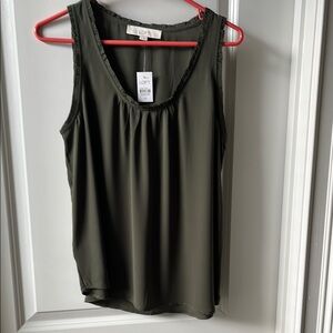 LOFT Green Relaxed Tank Top